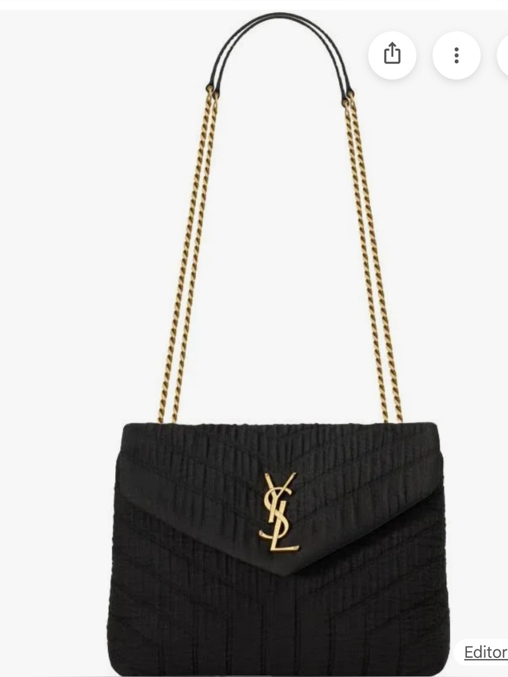 Saint Laurent Quilted Cotton Bag with Gold YSL Hardware